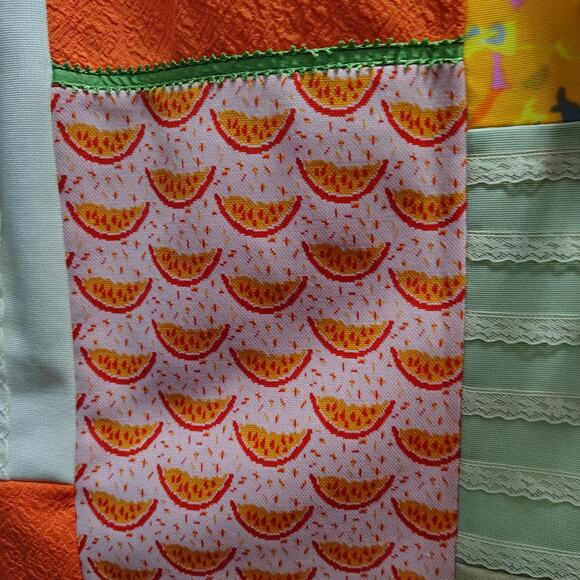 Vintage 60s Hippie Handmade Patchwork Boho Maxi Skirt Prairie Lined 13 In Waist - Picture 8 of 13